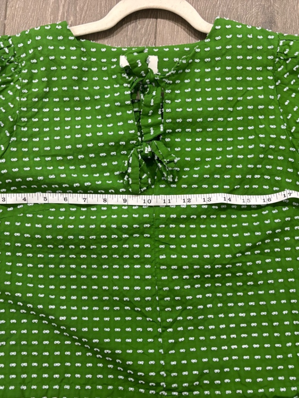 Kate Spade x Target Green Textured Dot Puff Sleeve Blouse Size S - Picture 2 of 5